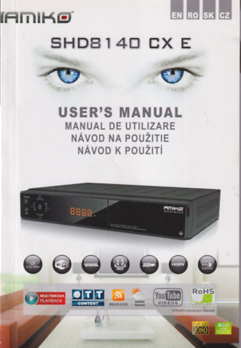 Amiko SHD 8140 CXE Set Top Box haszn�lati utas�t�s ( idegen nyelv� )