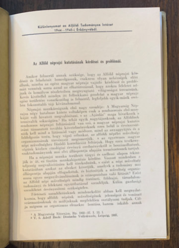 Dr. Tlasi Istvn - Az Alfld nprajzi kutatsnak krdsei s problmi