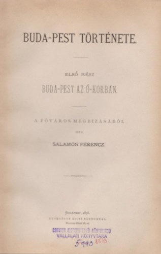Salamon Ferenc - Buda-Pest története I