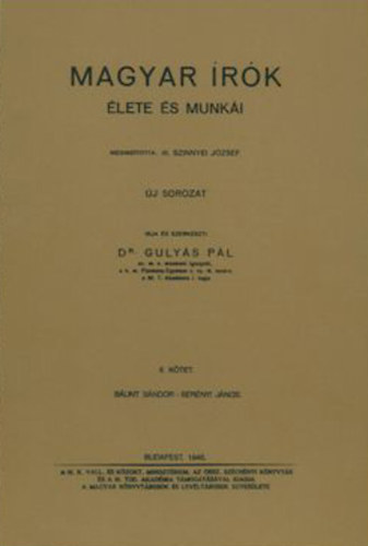 Dr. Guly�s P�l - Magyar �r�k �lete �s munk�i II. k�tet