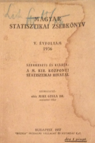 Magyar statisztikai zsebknyv. V. vf. 1936