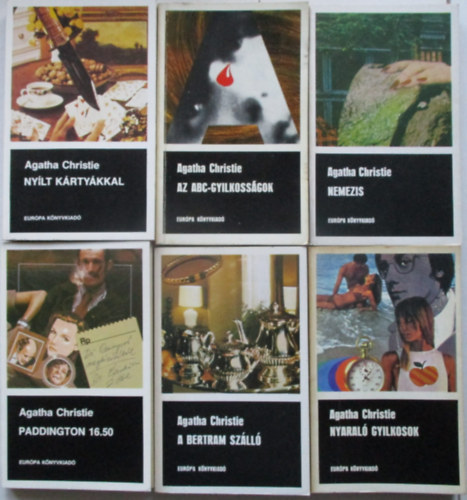 Agatha Christie - 6 db Agatha Christie: A Bertram sz�ll�; Az ABC-gyilkoss�gok; Nemezis, Nyaral� gyilkosok; Ny�lt k�rty�kkal; Paddington 16.50