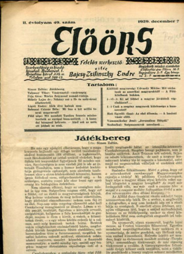 Elrs folyirat II. vf. 49. szm. 1929. december 7.