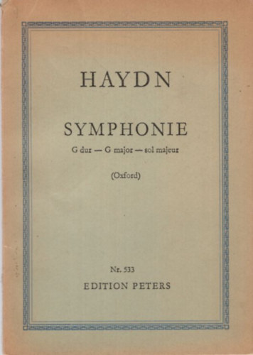 Haydn:Symphonie  G dur - G major - sol majeur