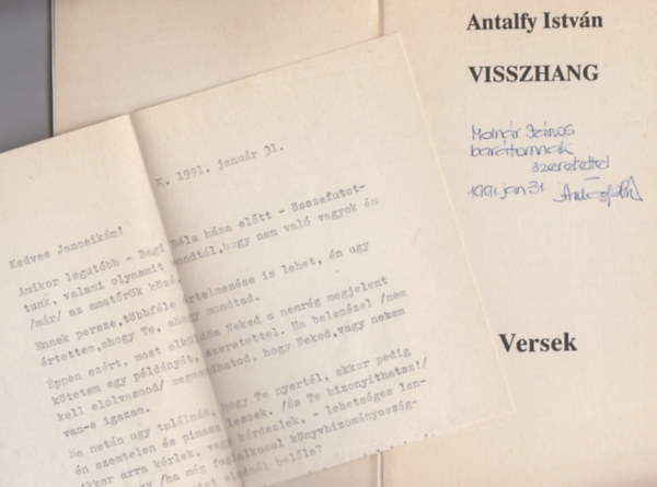 Antalfy Istv�n - Visszhang - versek (Dedik�lt)