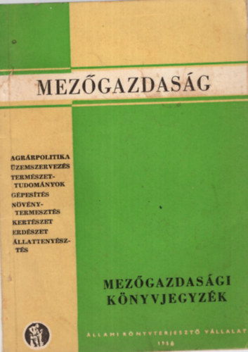 Mezgazdasgi knyvjegyzk 1958