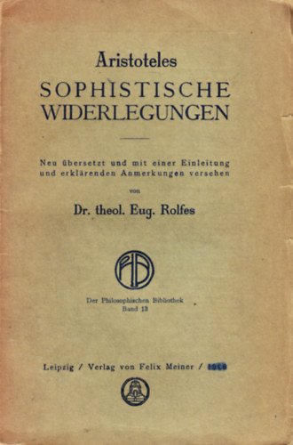 Aristoteles - Sophistische Widerlegungen