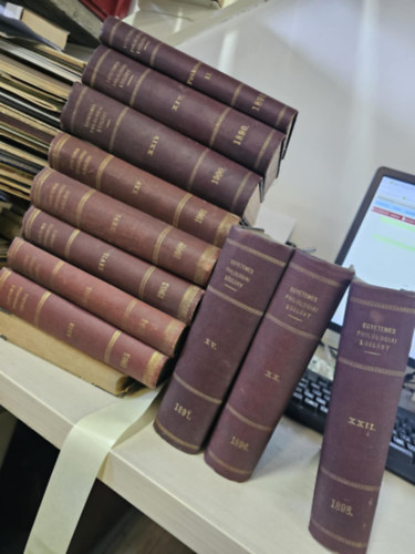 P. Thewrewk Emil Heinrich Gusztáv Petz Gedeon szerk. Némethy Géza - Egyetemes philologiai közlöny 1890 I-II, 1891, 1896, 1898, 1900, 1901, 1902, 1903, 1904, 1905 (összesen 11db kötet)