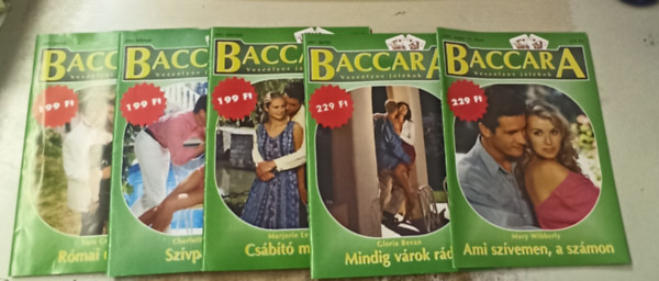 Charlotte Lamb, Gloria Bevan, Mary Wibberly Sara Craven - Baccara - Vesz�lyes j�t�kok 2001. janu�r-m�jus (5 sz�m): R�mai utaz�s - Sz�vp�rbaj - Cs�b�t� mosoly - Mindig v�rok r�d - Ami sz�vemen, a sz�mon