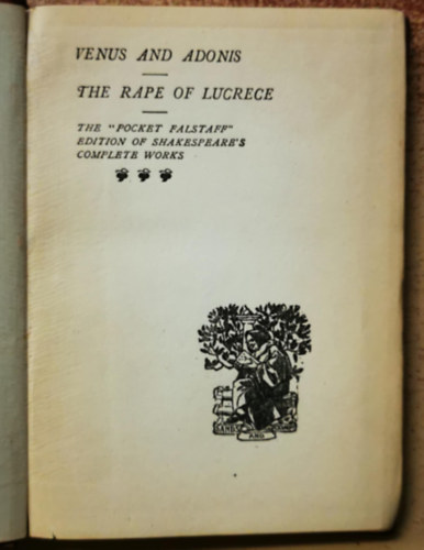 Shakespeare William - Venus & Adonis, The Rape of Lucrece