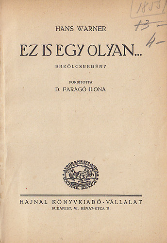 Hans Warner - Ez is egy olyan... erkölcsregény