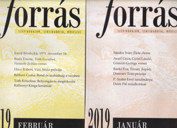 Buda Ferenc Fzi Lszl  (szerk.) - Forrs 2019. vf. janur, februr, prilis, jlius-augusztus, szeptember, oktber