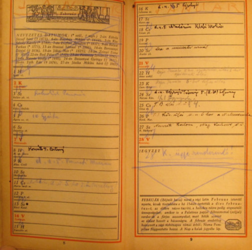 Czak� Elem�r  (szerk.) - Diarium azaz el�jegyz�si napt�r  1926., 1927., 1928., 1929., 1930., 1931. �vre.