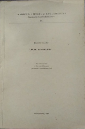 D�m�t�r S�ndor - G�csej �s Girg�cia - K�l�nlenyomat