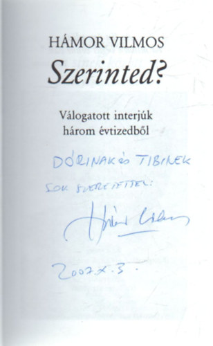 Hámor Vilmos - Szerinted?