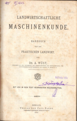 Albert Wüst - Landwirtschaftliche Maschinenkunde