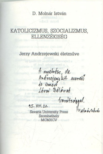 Katolicizmus, szocializmus, ellenzkisg- Jerzy Andrzejewski letmve