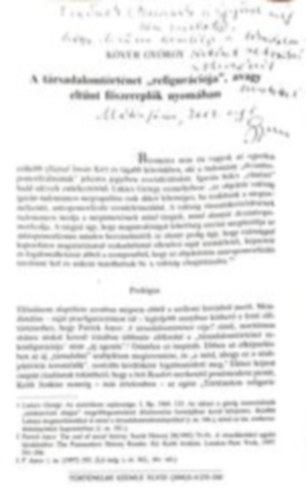 A társadalomtörténet "refigurációja", avagy eltűnt főszereplők nyomában