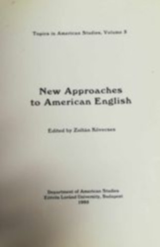 Kvecses Zoltn - New Approaches to American English