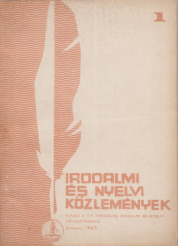 Irodalmi és nyelvi közlemények 1965/1