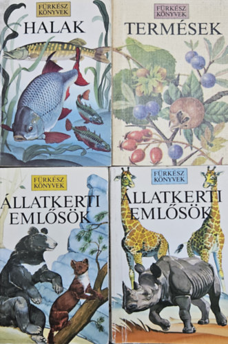 Burton J.A.-Pearson B., Marjorie �s Philip Blamey Prichard M.-Linsell K. - 4 db k�nyv a F�rk�sz k�nyvek sorozatb�l: Halak + �llatkerti eml�s�k 1-2. + Term�sek (3 m� 4 k�tetben)