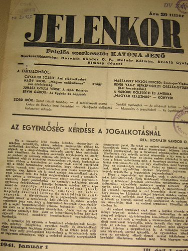 szerk:Katona Jen-Almsy Jzsef-Szekf Gyula - Jelenkor 1941 III. teljes vfolyam