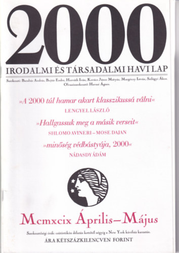 Bojtár Endre - 2000 Irodalmi és Társadalmi Havi Lap - 1999. Április-Május