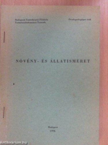 Kanczler Gyul�n� dr., L�gler Judit Biharin� dr. Krek� Ilona - N�v�ny- �s �llatismeret