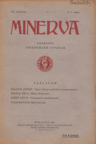 Minerva IX. vfolyam 5-7. szm