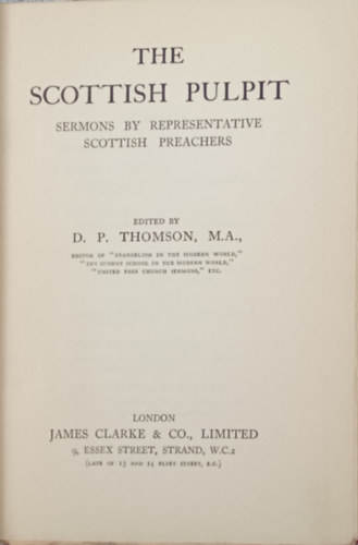 D. P. Thomson - The Scottisch Pulpit