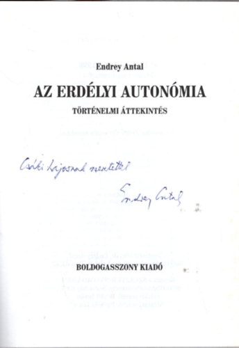 Az erdlyi autonmia - Trtnelmi ttekints - Dediklt