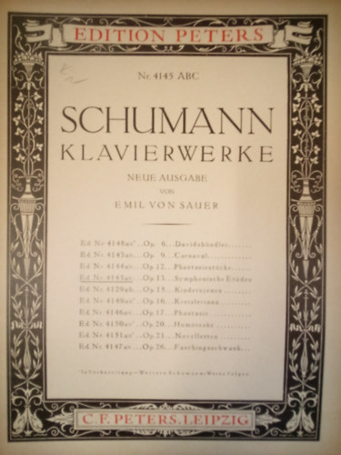 Emil von Sauber - Schumann Klavierwerke / Nr. 4145 ABC