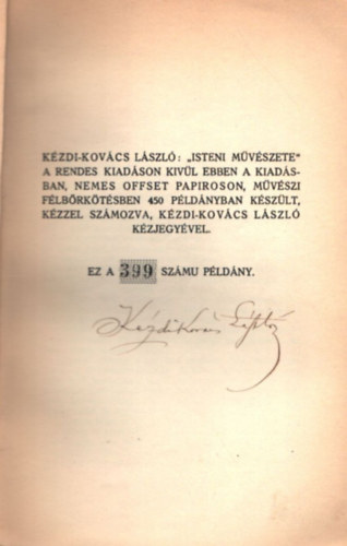 Kzdi-Kovcs Lszl - Isteni mvszet