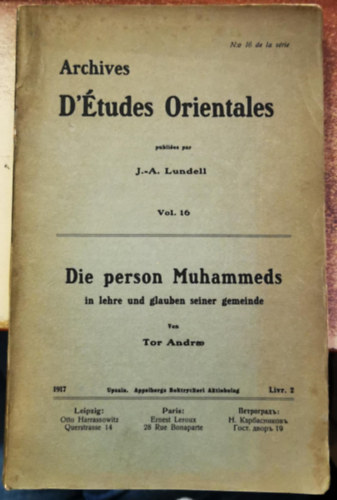 Archives d'études orientales - Die person Muhammeds