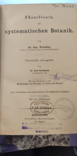 Handbuch der systematischen Botanik (A szisztematikus botanika kziknyve nmet nyelven)