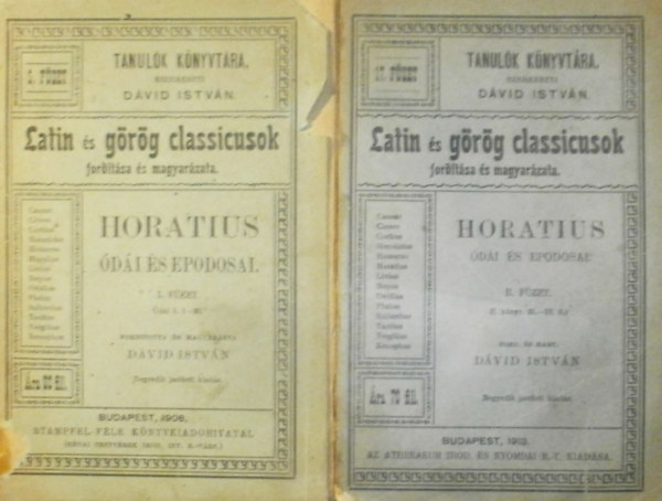 D�vid Istv�n - Horatius �d�i �s epodosai I-II.