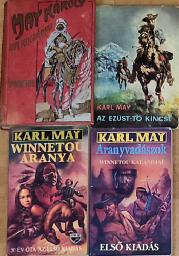 Karl May - 4db Karl May regény - Winnetou, Az Ezüst-tó kincse, Winnetou aranya, Aranyvadászok