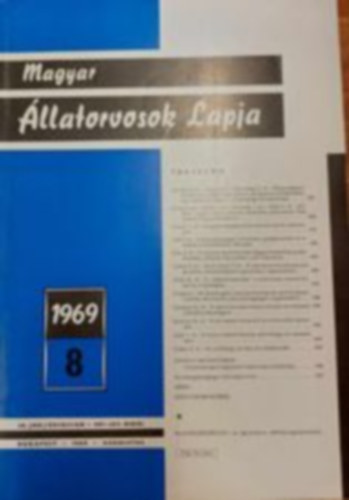 Magyar Állatorvosok Lapja - 1969 8., 24. évfolyam 397-452 oldal