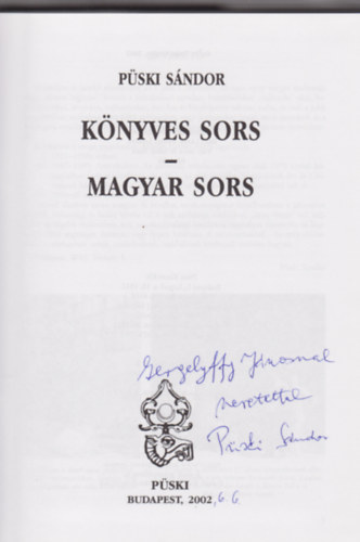 P�ski S�ndor - K�nyves sors-Magyar sors