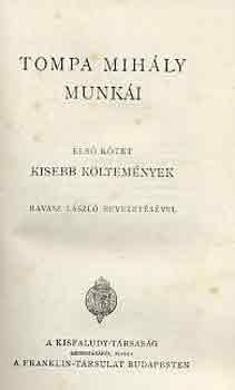 Tompa Mihály - Tompa Mihály munkái I-III.
