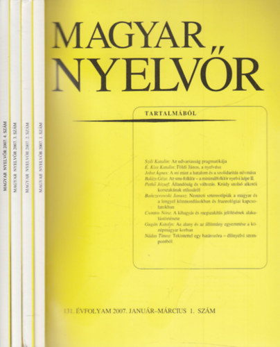 Keszler Borbla - Magyar Nyelvr (2007. teljes vfolyam, 4 ktetben, lapszmonknt)
