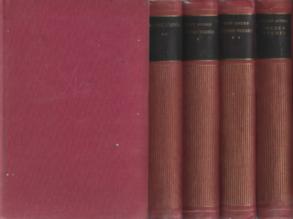 5 db Aranykönyvtár, Magyar költők I-II., Ady Endre összes versei I-II., József Attila összes versei