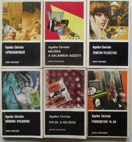 Agatha Christie - 6 db Agatha krimi (Bbjos gyilkosok, Temetni veszlyes, Cipruskopors, Hall a nyluson, stb..)