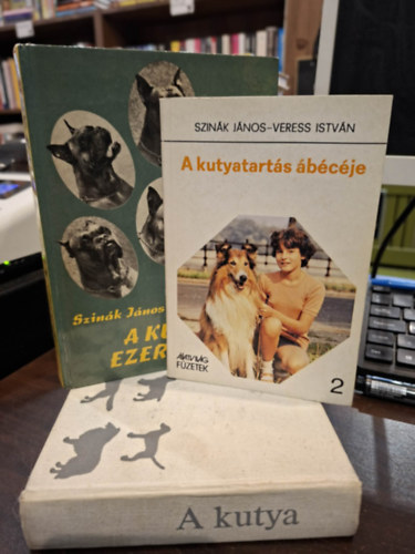 Dr. S�rk�ny P�l, Szin�k J�nos . Veress Istv�n - 3 k�tet a kutyatart�sr�l:  A kutyatart�s �b�c�je, A kutya ezer arca, A kutya (teny�szt�se, tart�sa, kik�pz�se)