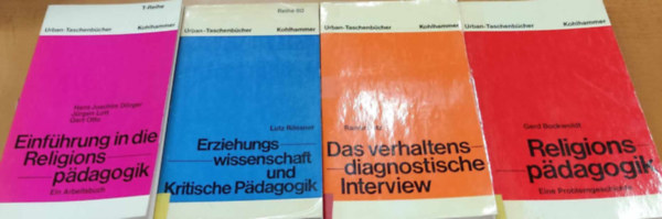 Rainer Lutz, Lutz Rssner, Gerd Bockwoldt, Hans Joachim Drger, Jrgen Lott, Gert Otto - 4 db Urban-Taschenbcher: Religionspdagogik: Eine Problemgeschichte (183) + Das verhaltendiagnostische Interview (262) + Einfhrung in die Religionspdagogik: Ein Arbeitsbuch (631) + Erziehungswissenschaft und Kritische Pdagogik (830)