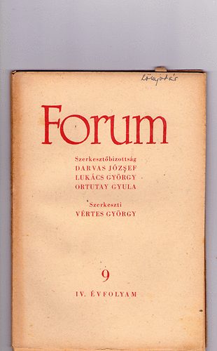 Vrtes Gyrgy - Forum (folyirat) 1949 szeptember