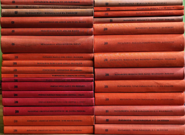 Pausanias, Plato, Pamprepius Panopolitanus, Porph�riosz, Pindarosz, Procopius of Caesarea Plutarchus  (Plutarkhosz) - Bibliotheca Teubneriana - 8. k�nyvcsomag (30 k�tet) (g�r�g-latin nyelven)