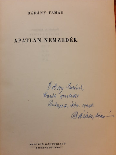 Bárány Tamás - Apátlan nemzedék
