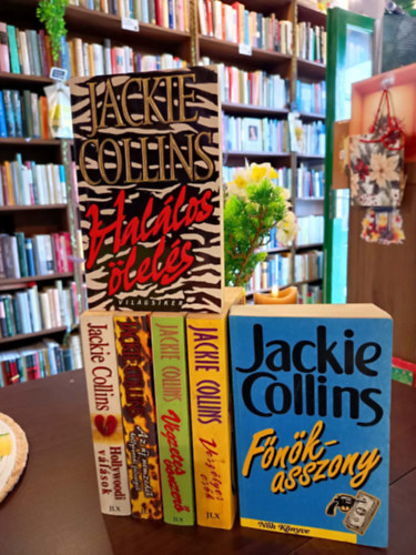 Jackie Collins - 6 db Jackie Collins K�NYVMENT� AJ�NLAT: Hal�los �lel�s, Hollywoodi v�l�sok, Az �j nemzed�k, V�gzetes vonzer�, F�n�kasszony, Vesz�lyes cs�k