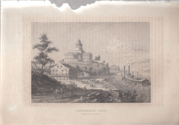 Jefferson city (vros, Missouri, Amerika) (16x23,5 cm lapmret eredeti aclmetszet, 1856-bl)
